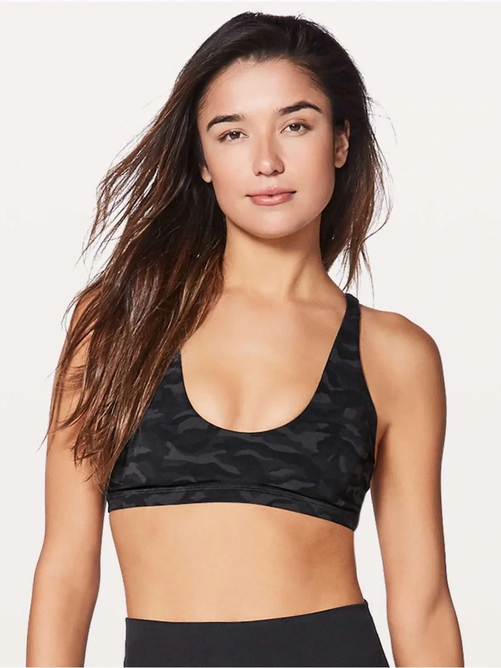 lululemon athletica Black Camo Scoop Sports Bra